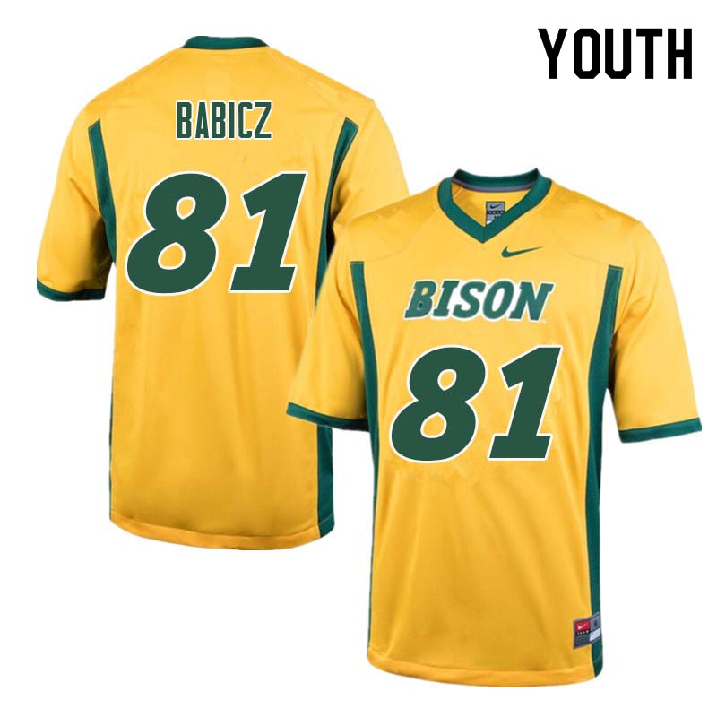 Youth #81 Josh Babicz North Dakota State Bison College Football Jerseys Sale-Yellow